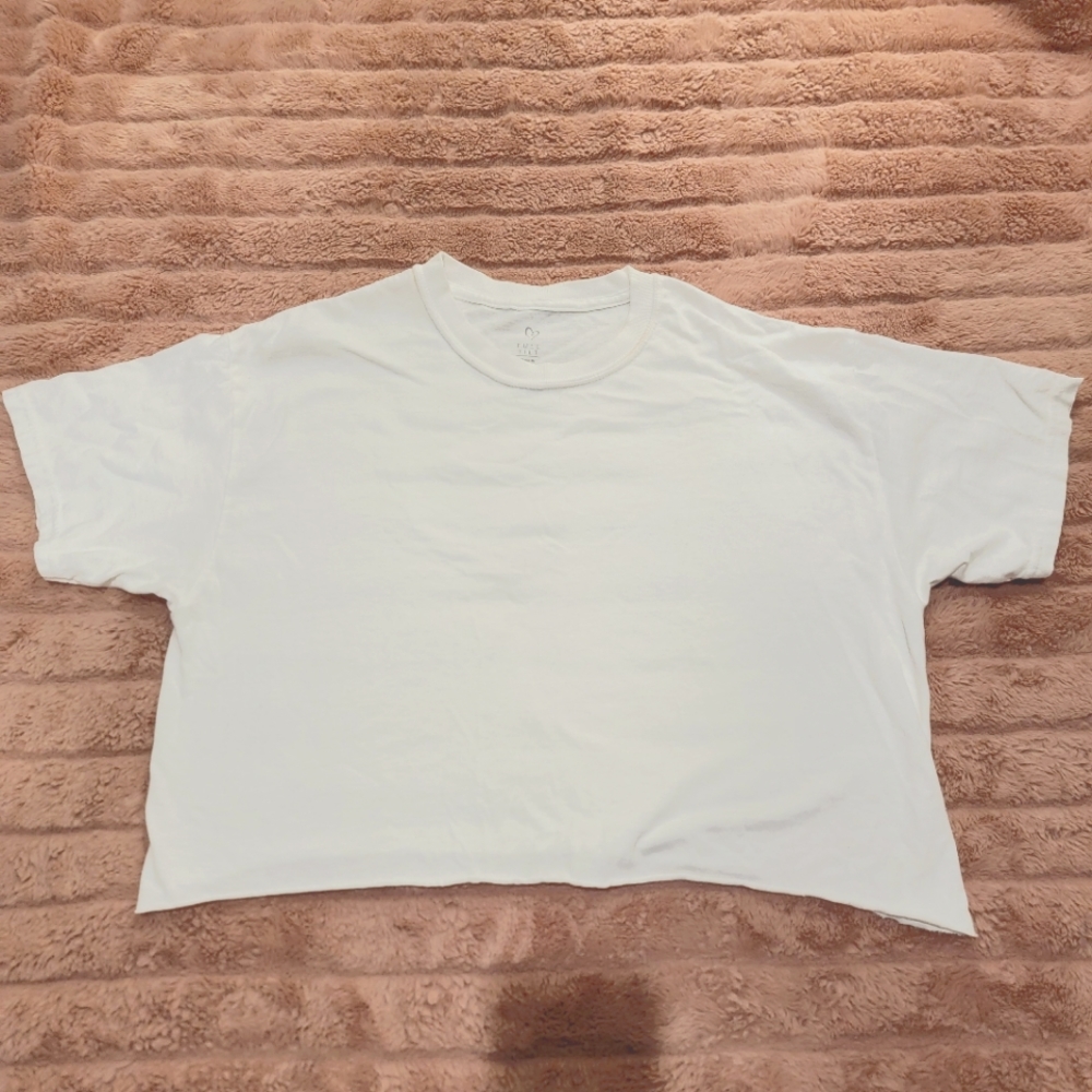 Plain White Crop Top Tee